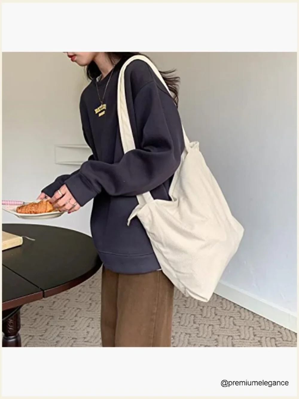 Large Corduroy Tote Bag, Shoulder Hobo Handbag, Big Capacity Work Shopping Bag